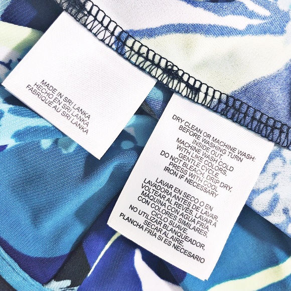 Nine West Shirt Dress Printed Trapeze Mini, Blue Black Multi Size 14 NEW - Picture 9 of 11